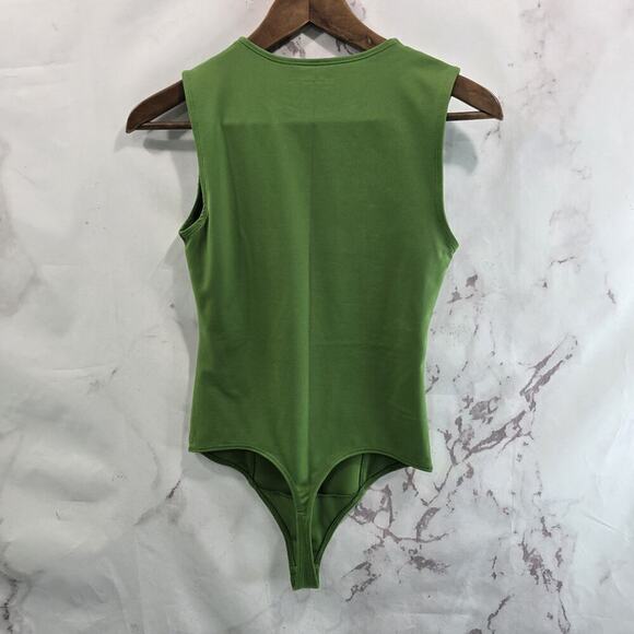 Abercrombie & Fitch Bodysuit Womens Small Green Tank High Neck Thong Soft - Picture 5 of 11